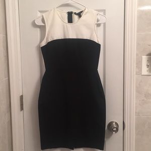 Banana republic black and white color block dress